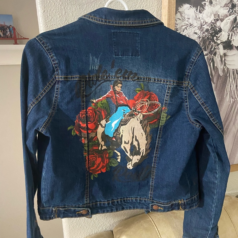 Western Print Denim Jacket
